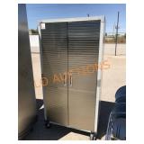 Rolling Tan Locker Cabinet