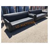 6FT Black Leather Sofa