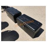 Black Leather Nested Ottomans