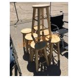 7pc Wood Stools
