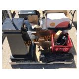 Pallet of Misc- Banners,Speakers,Tripod