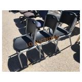 3pc Black/Silver Stack Chairs