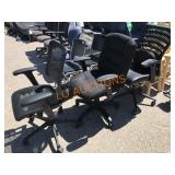 3pc Black Rolling Office Chairs