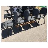 4pc Gray/Black Stack Chairs