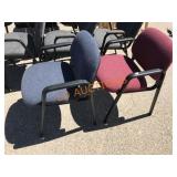 2pc Blue/Black, Red/Black Stack Chairs