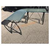 Frosted Glass Top Workstation Table