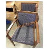 2pc Upholstered Wood Chairs