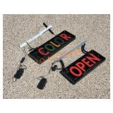 2pc LED Store OPEN & COLOR Window Signs