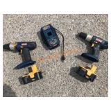 5pc- 18v Ryobi Drills, Batteries,Charger