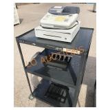 Cash Register, Trays and Cart