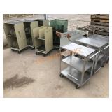 9pc Steel and SS Rolling Carts