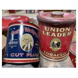 Union Leader and George Washington Tobacco Canisters