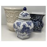 Blue/White Ceramic Jar and Vase
