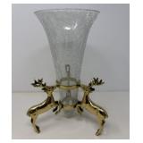 Brass and Glass Christmas Vase
