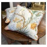 Custom Down Filled Tropical Bird Mural Pillows