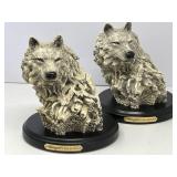 Pair of Wellington Collection Wolf Sculptures