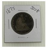 1875 Seated Liberty Half Dollar
