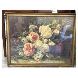 Vintage Framed Lithograph "Fragrance in Bloom"