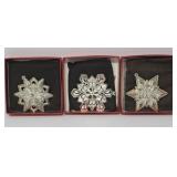 Trio of Gorham Sterling Snowflakes