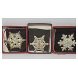 Trio of Gorham Sterling Snowflakes