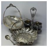 Three Silver Plate Pieces with Spoon