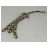 Silver Tone, Rhinestone Tiger Bracelet