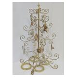 Brass Tone Tree and Beaded Ornaments