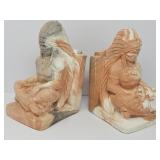 Native American Chief Chalkware  Bookends