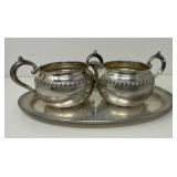 Gorham Sterling Silver Cream, Sugar and Tray