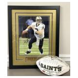 Drew Breeze Picture and Football Autographed