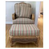 Braxton Culler Wicker Armchair and Ottoman