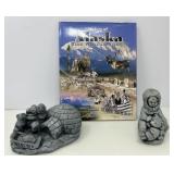 Carved Eskimo Figures, Alaskan History Book