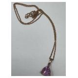 Pink Tourmaline Sterling Necklace