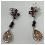 Sterling Silver Gemstone Drop Earrings