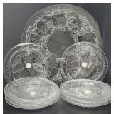 Italian Glass Platter and Serving Plates
