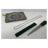Sterling Chain, Turkish Purse, Letter Opener
