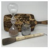 Jam Jar with Sterling Lid, Hourglass, More