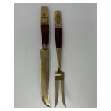 Nickel Bronze Vintage Carving Set in Box