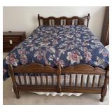 Wooden Bed Frame and Bedding