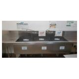 Stainless Commercial Three Well Sink Stewart