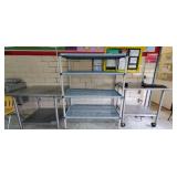 Stainless Tables and Plastic Shelving Stewart