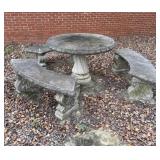 Concrete Table with Three Benches B