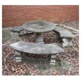 Concrete Table with Three Benches A