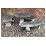Concrete Table with Three Benches C