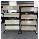 Two Metal Library Carts Stewart