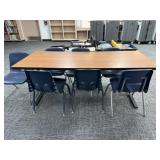 Library Table and Seven Chairs