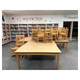 Wooden Library Table and Chairs