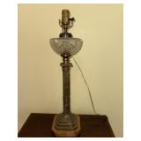 Cut Glass and Gilt Metal Table Lamp