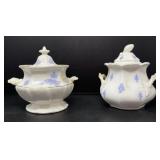 Chelsea Blue Lidded Sugar Pots