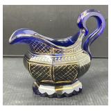Cobalt Blue Glass Creamer / Sauce Pitcher